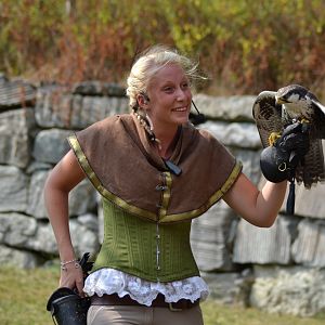 Laggar falcon "Hop" in the bird show "Wings" at Kolmården