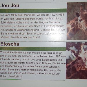 Sign in the Giraffe House