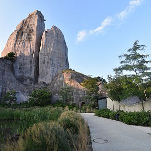 Grand rocher, baboon enclosure on the right