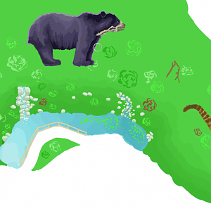 Chester Zoo - Spectacled bear and Ring-tailed Coati exhibit