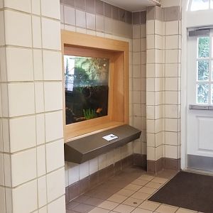 Staten Island Zoo - Unviewable exhibit in hallway (roped off)