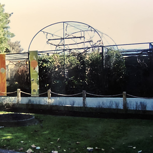 The old birdcages by the Japanese garden.