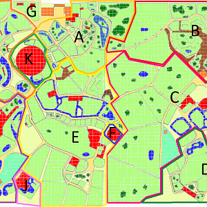 Map of my fantasy zoo - with geographical zones