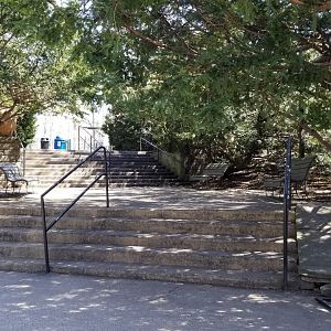 Philly - Steps to south exit (closed, but parking lot is open; have to walk to main entrance)