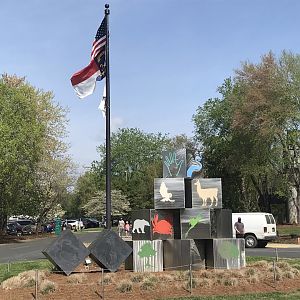 North Carolina Zoo "Sum of the Parts" and Flagpole