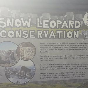 Sign About Snow Leopard Conservation