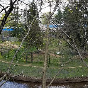 ZooAmerica - Wolf exhibit from above/across stream