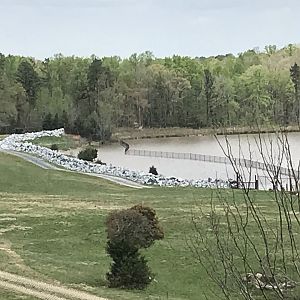 North Carolina Zoo: Rock Wall around Watani Grasslands Lake