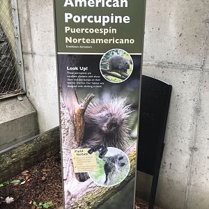 North Carolina Zoo: North American Porcupine Sign