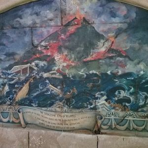 Long Island Aquarium - One of the many murals telling the Atlantis story