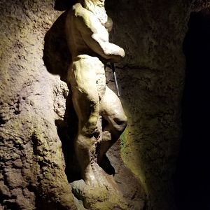 Long Island Aquarium - Statue in Lost City of Atlantis shark exhibit