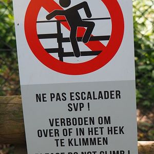 Sign Please do not climb on or over fences, 2021-05-29