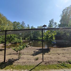 Pelican aviary - view from the front
