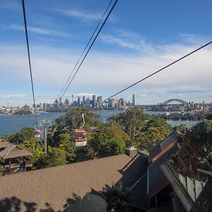 Sydney Harbour and skyline view from the cablecar