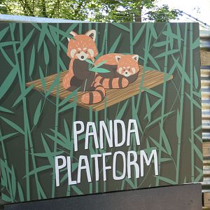 Red panda exhibit signage
