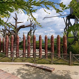 Part of the Asian elephant enclosure where they can have a shower (July 2020)