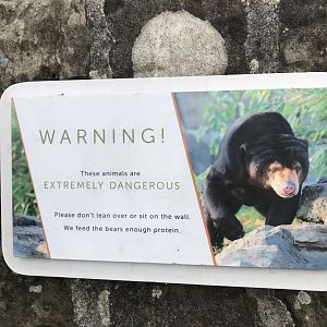 Funny sun bear sign