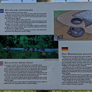 Sign with information by the big pond