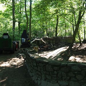 Former Red fox and European badger exhibit being demolished, 2021-06-01