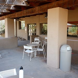 patio outside gift shop and coffe bar