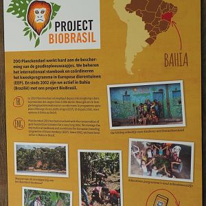 Signage about BioBrasil conservation projects in Brazil the zoo participates in, 2021-06-01