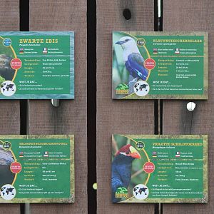 Some bird-signs at the new Walk-through Flamingo - Wader aviary