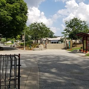 Maryland Zoo - Zoo central to left, penguin coast in front