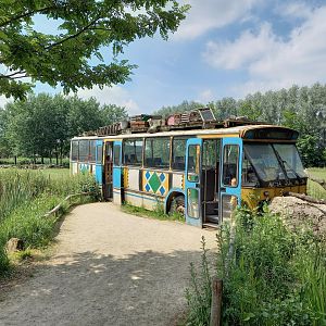Viewing bus Giraffe-enclosure