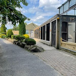 General View of Aviaries, Tortoise & Lemur Enclosures at Ponderosa Zoo (July 2021)