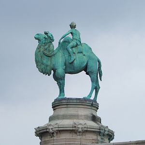 Camel driver statue on the roof of the administration and conference building, 2021-06-12