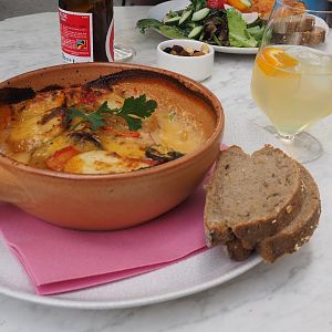 Lunch at the Grand Café Flamingo (Vegetable lasagna), 2021-06-12