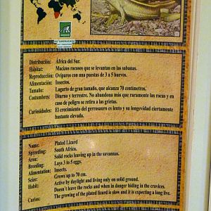 Example of signage in reptile house