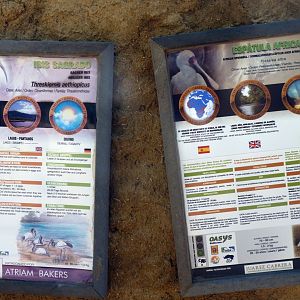 Signage for an african aviary