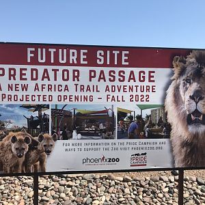 Signage for upcoming lion exhibit
