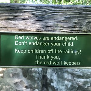 Sign at Red Wolf Habitat
