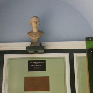 Dr Joan Procter head bust in reptile house