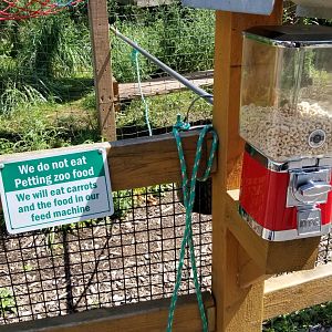 Living Treasures LH - Feeding sign; almost everything in the zoo can be fed