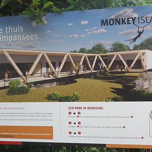 Signage "Monkey Island" project - Future new chimpanzee exhibit project, 2021-06-15