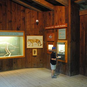 Interpretive materials in the Cougar viewing shelter