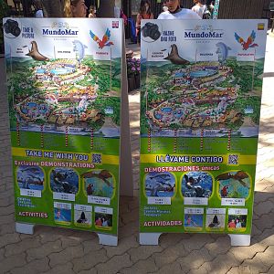 Park maps and show hours -MundoMar Benidorm (2021)