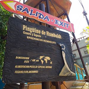 Humboldt penguin sign -MundoMar Benidorm (2021)