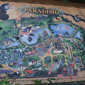 Map of Parc Paradisio (now renamed to Pairi Daiza) in 2007, for comparison