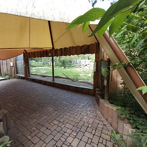 Mackenzie valley wolf enclosure covered view