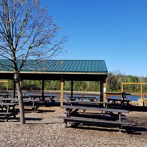 Wild Animal Park - Seating by hoofstock lake