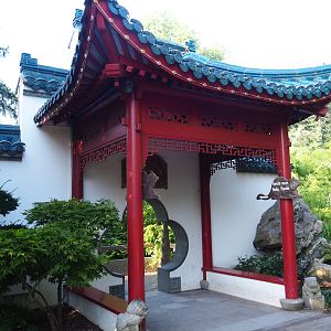 Viewing pavilion for the hillside Nepalese red panda exhibit, 2021-09-03