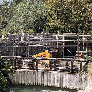 Construction at old chimp habitat.