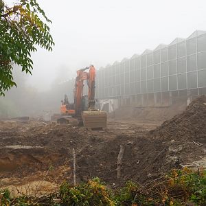 Orangutan project construction site in and around the Asian greenhouse, 2021-10-10