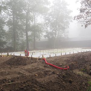 Antelope area renovation - Foundation for new building in former Slender-horned gazelle paddock, 2021-10-10