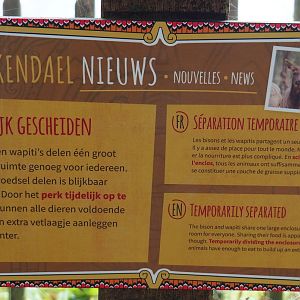 Sign temporary separation American bisons and Rocky Mountain wapiti's, 2021-10-10