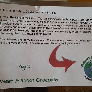 West African Crocodile signage